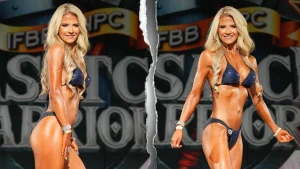 Elizabeth Smart secures first place in bodybuilding competition in Salt Lake City.