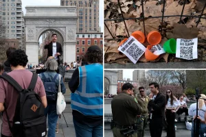 'Epstein Egg Hunt' prompts liberals to search Manhattan for $200 reward as organizer receives a summons