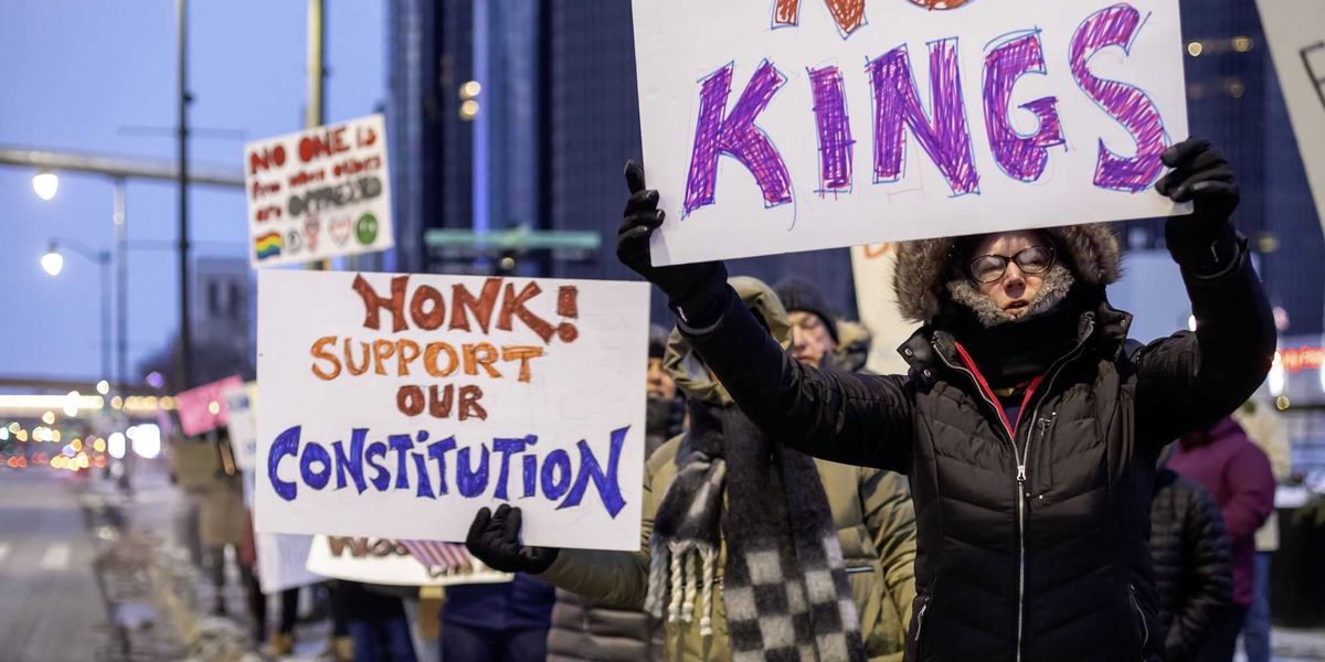 Female No Kings protester in phallic costume thrown to the ground by police and faces multiple charges
