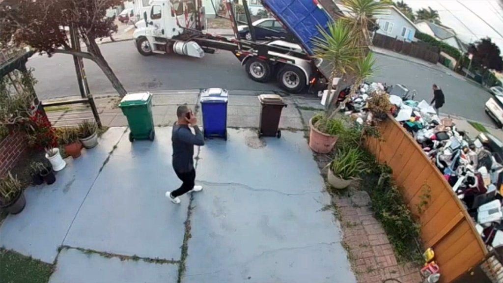 Footage reveals truck unloading waste on customer's yard over payment disagreement