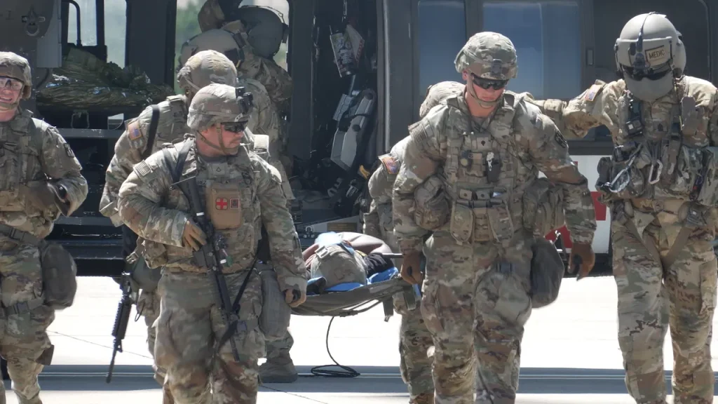 Fort Hood troops prepare underground for medical emergencies in combat situations.