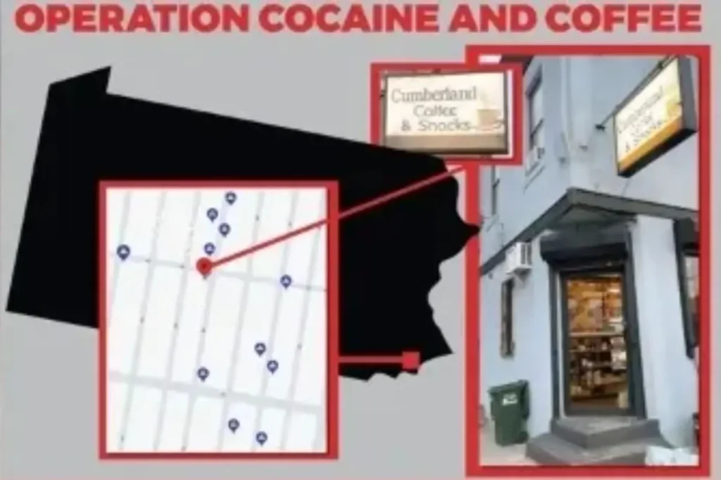 Fraudulent Philadelphia coffee shop concealing drug activity shut down in major operation, 17 taken into custody.
