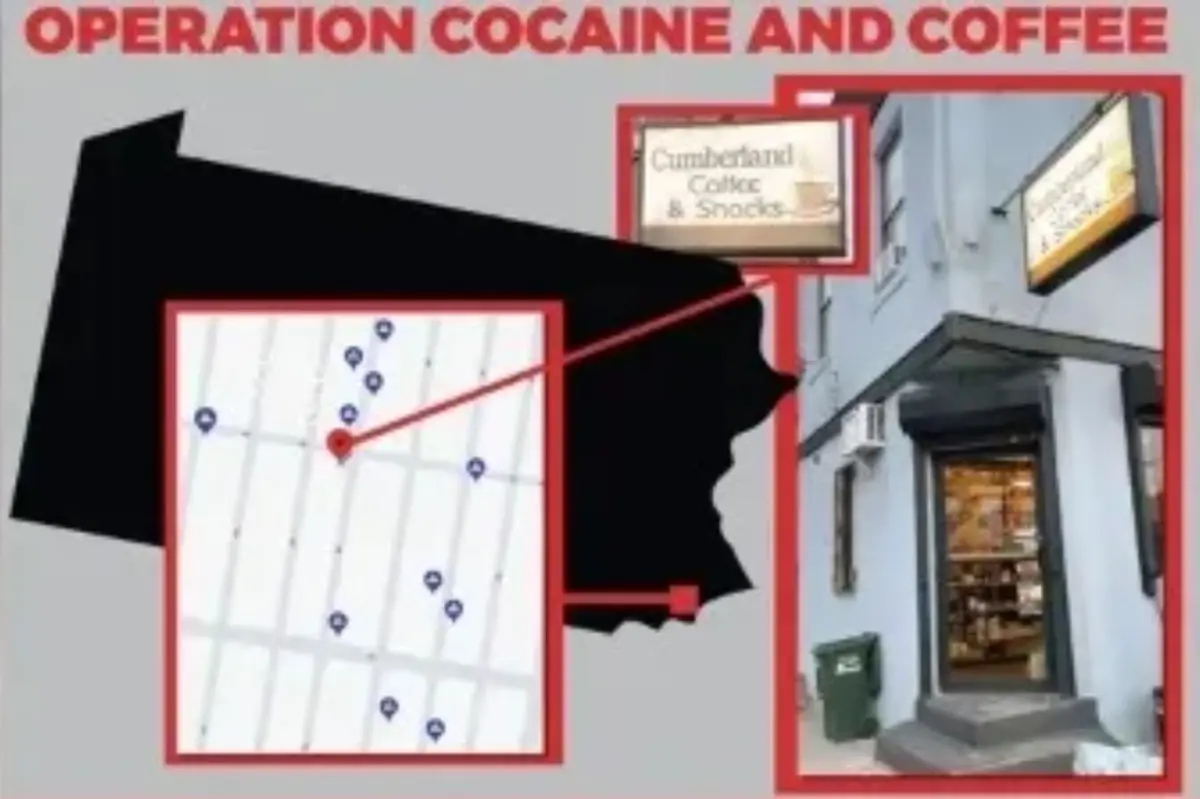 Fraudulent Philadelphia coffee shop concealing drug activity shut down in major operation, 17 taken into custody.