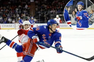 Gabe Perreault achieves a new high in a promising season for the Rangers with a hat trick