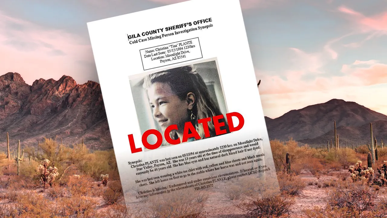 Girl who went missing in Arizona in 1994 is found alive; authorities report she left on her own.