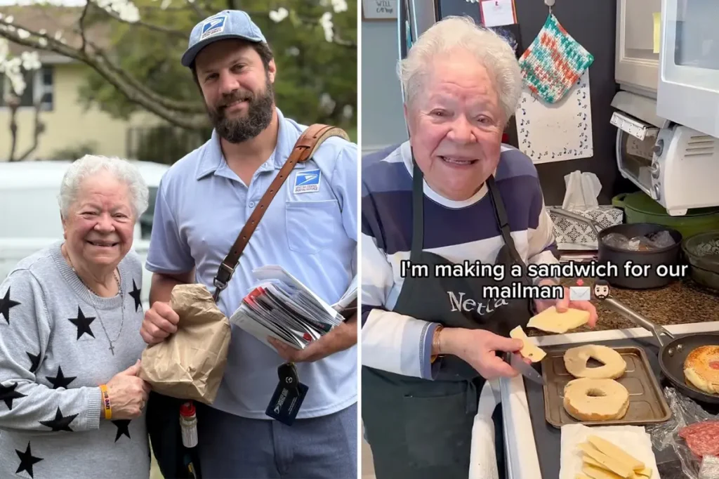 Grandma Nonna Netta from NJ becomes popular online for making a salami sandwich for her mailman.