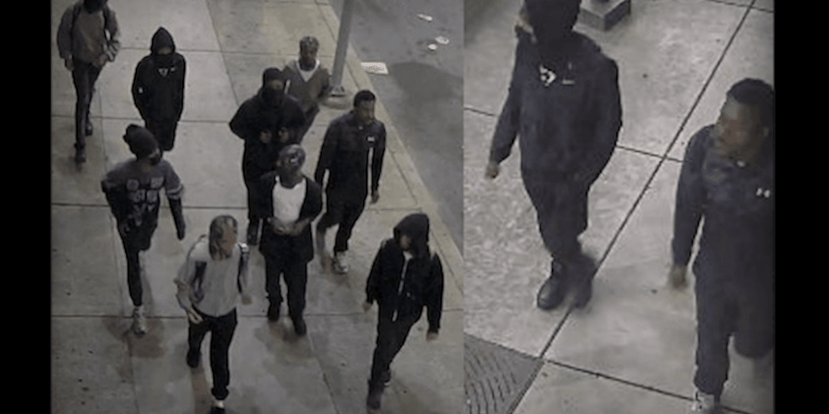 Group of young males pursue college student into dorm, assault victim, and cause chaos. It takes place at about 3 a.m.