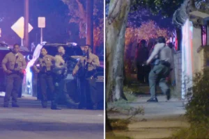 Gunfire exchanged between armed man and East LA deputies during standoff