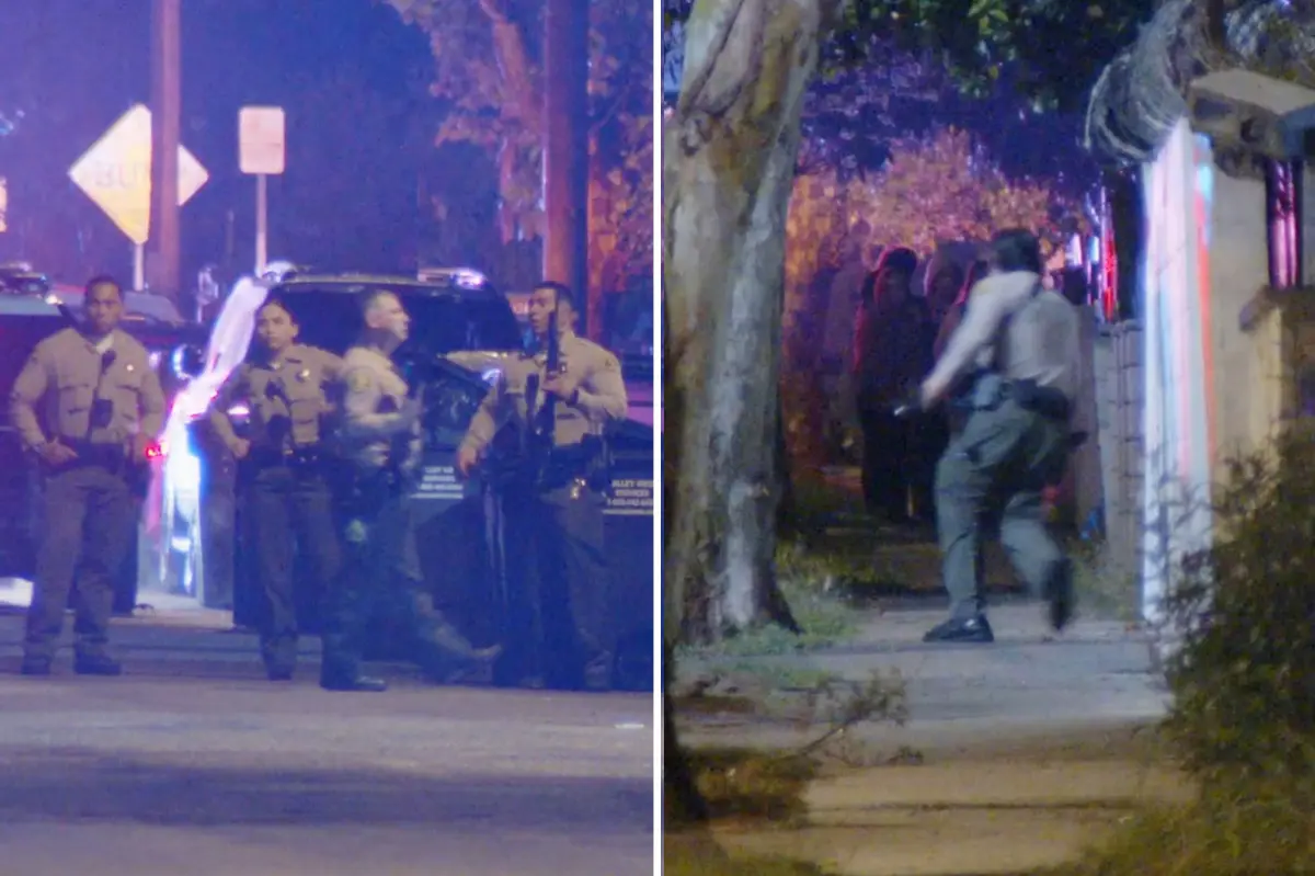 Gunfire exchanged between armed man and East LA deputies during standoff