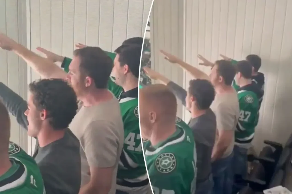 Hockey fans under scrutiny for Nazi salute at Stars game