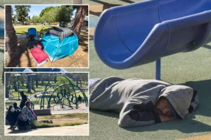 Homeless camps are taking over children's parks throughout LA in unsettling situations.