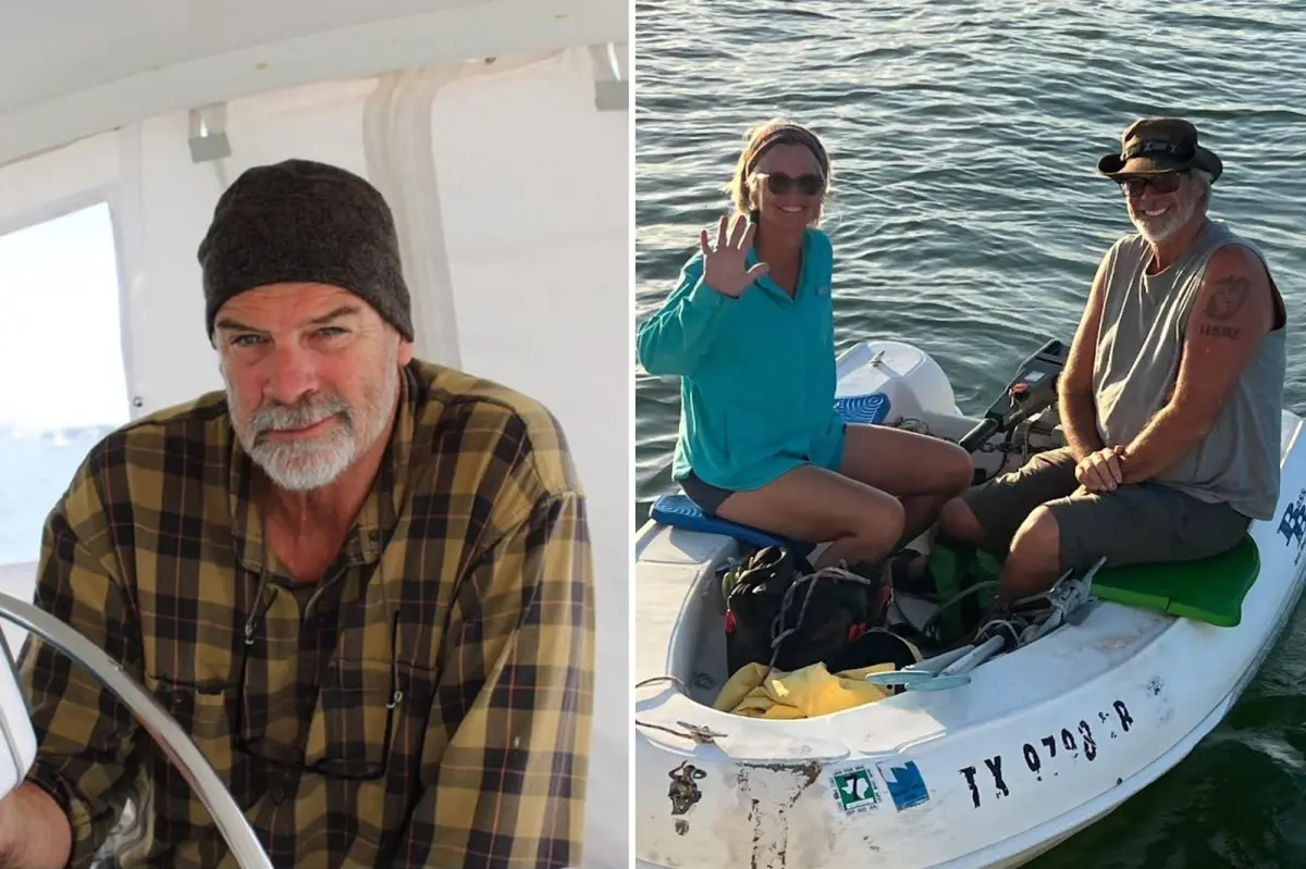 Husband of US woman Lynette Hooker, who disappeared from a boat in the Bahamas, falls overboard while in police custody.