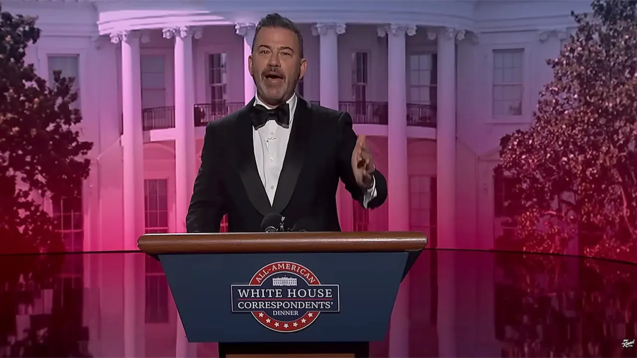 Jimmy Kimmel refers to Melania Trump as an 'expectant widow' in a dinner skit