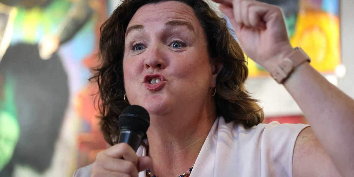 Katie Porter hints at defending truckers who don't speak English from Trump during an unusual debate moment