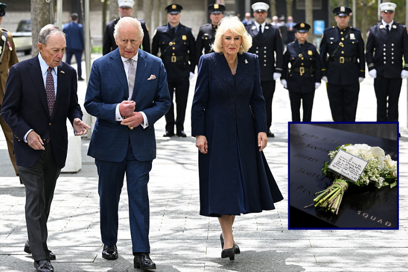 King Charles III and Queen Camilla visit the 9/11 Memorial in New York City