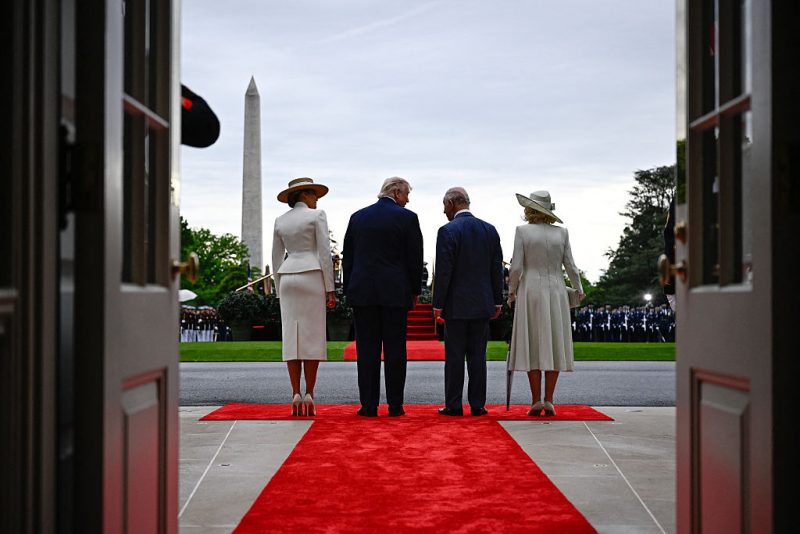 King Charles and Queen Camilla arrive at the White House for the State Arrival Ceremony