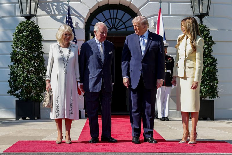 King Charles and Queen Camilla welcomed by Donald and Melania Trump at the White House