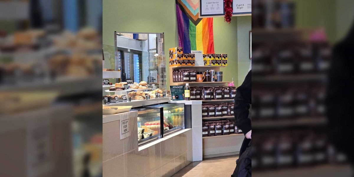 LGBTQ+ group reacts strongly after coffee shop chooses to focus on serving coffee instead of promoting with flags.