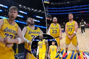 LeBron and Luka 'doppelgangers' make a splash at Lakers' playoff game after being overlooked.