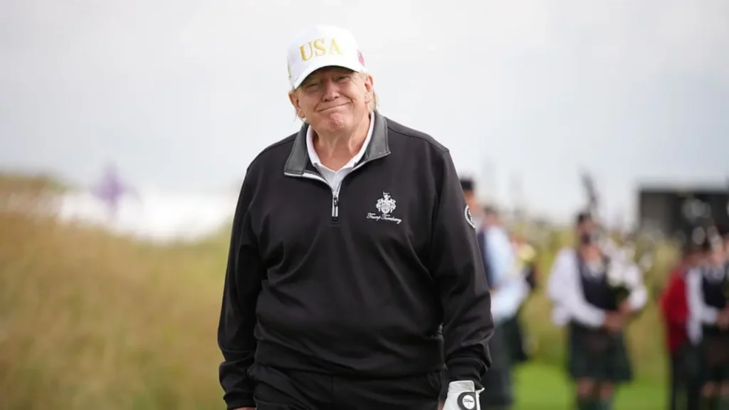 Liberals react strongly to news of PGA Tour's return to Trump-owned golf course.