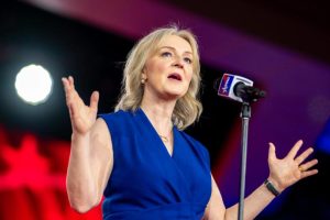 Liz Truss cautions that the UK is headed for decline, supports bitcoin, and launches CPAC UK.