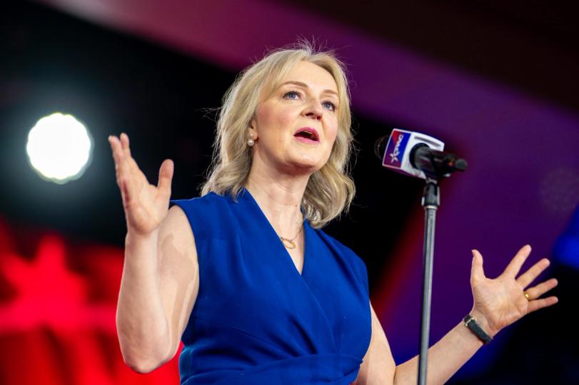 Liz Truss cautions that the UK is headed for decline, supports bitcoin, and launches CPAC UK.