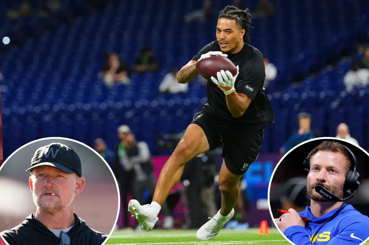 Makai Lemon, USC wide receiver, aims to join the Rams in the NFL draft.