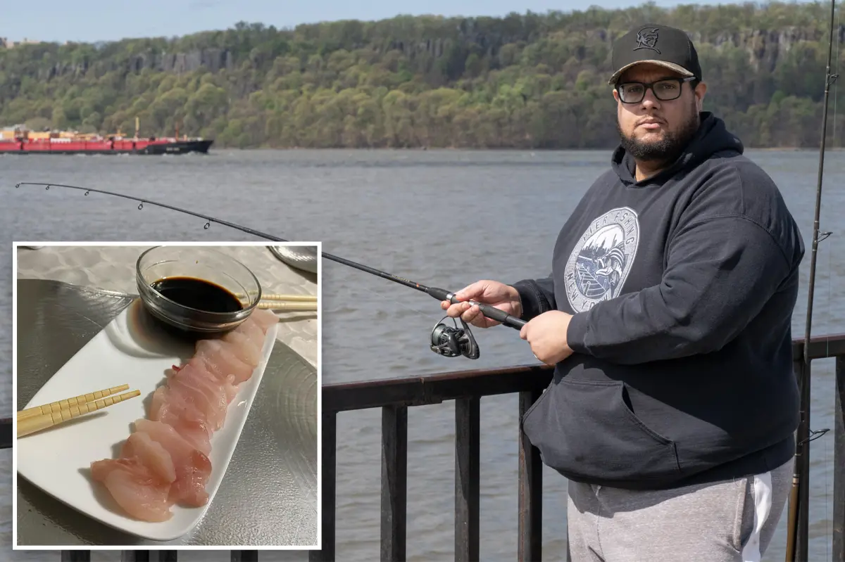 Man in NYC enjoys eating sushi he caught in the Hudson River