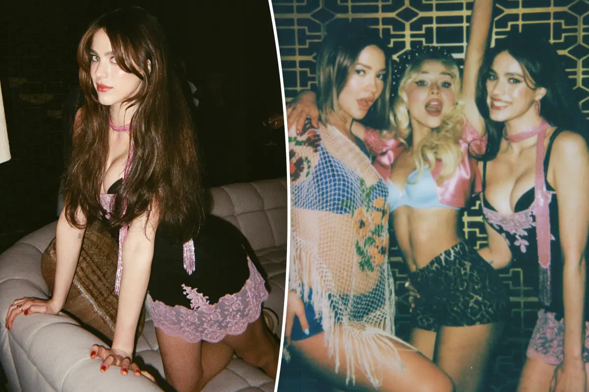 Margaret Qualley showcases a vintage Betsey Johnson outfit in Sabrina Carpenter's 'House Tour' music video