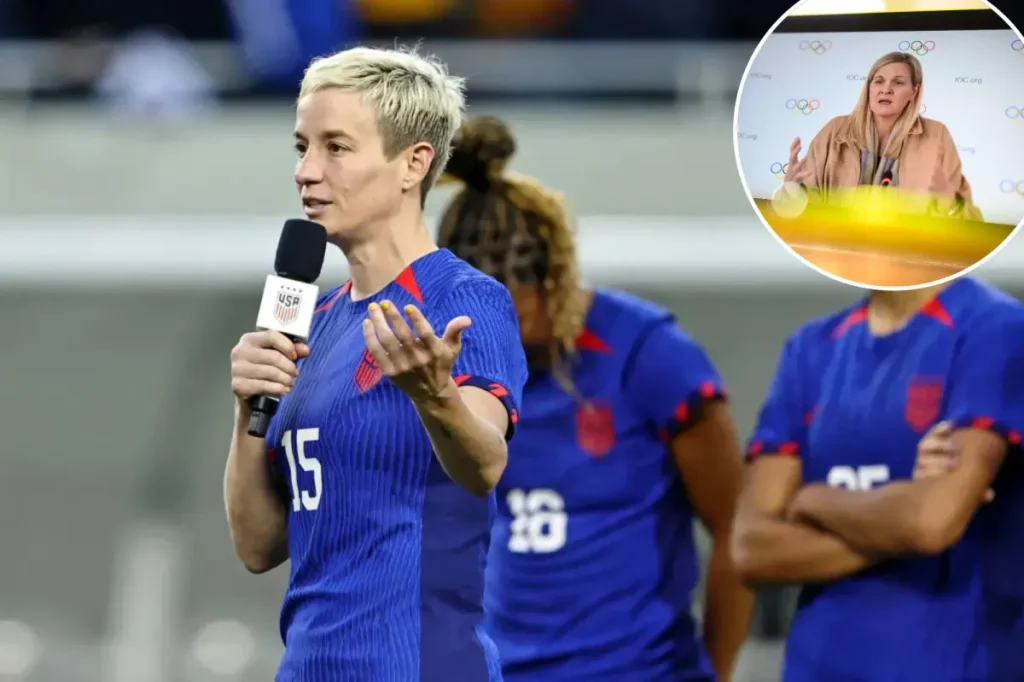 Megan Rapinoe criticizes the IOC's new policy aimed at protecting women's sports, dismissing the notion that the rule is scientifically founded.