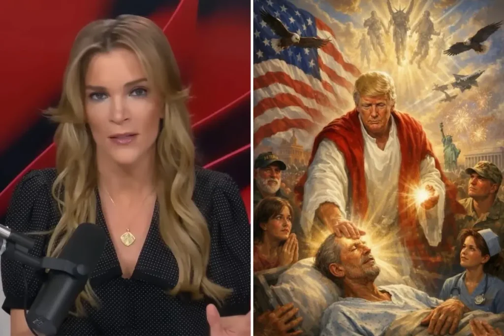 Megyn Kelly describes Trump's depiction of Jesus as disrespectful and unsuitable.