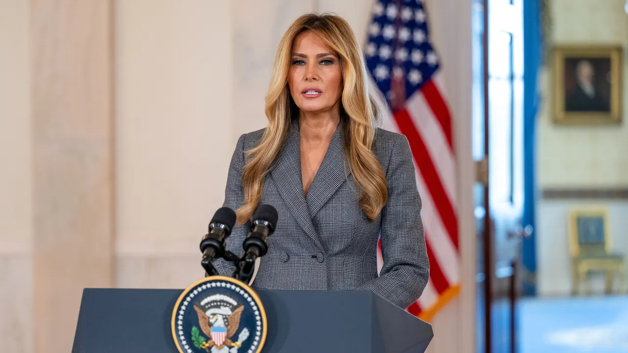 Melania Trump claims there is no link to Epstein in her speech at the White House