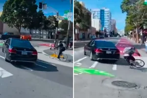Mercedes driver hits cyclist and flees the scene