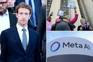 Meta's stock falls as the company increases its AI spending prediction and cautions about a backlash from young social media users.
