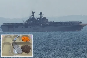 Navy refutes claims of low-quality food on warships sent to the Middle East after viral images of unappetizing meals.