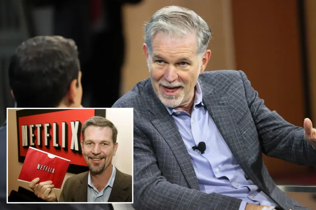 Netflix co-founder Reed Hastings unexpectedly steps down, causing shares to fall.