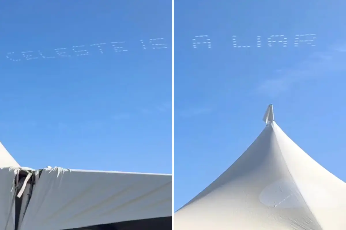Offensive 'Celeste is a liar' message lights up the sky over Coachella after D4vd's murder arrest