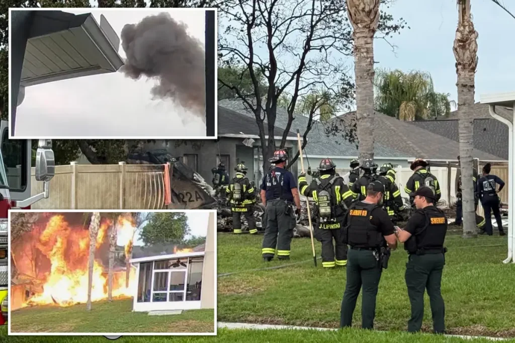 One person dies in a plane crash that ignited in a Florida yard