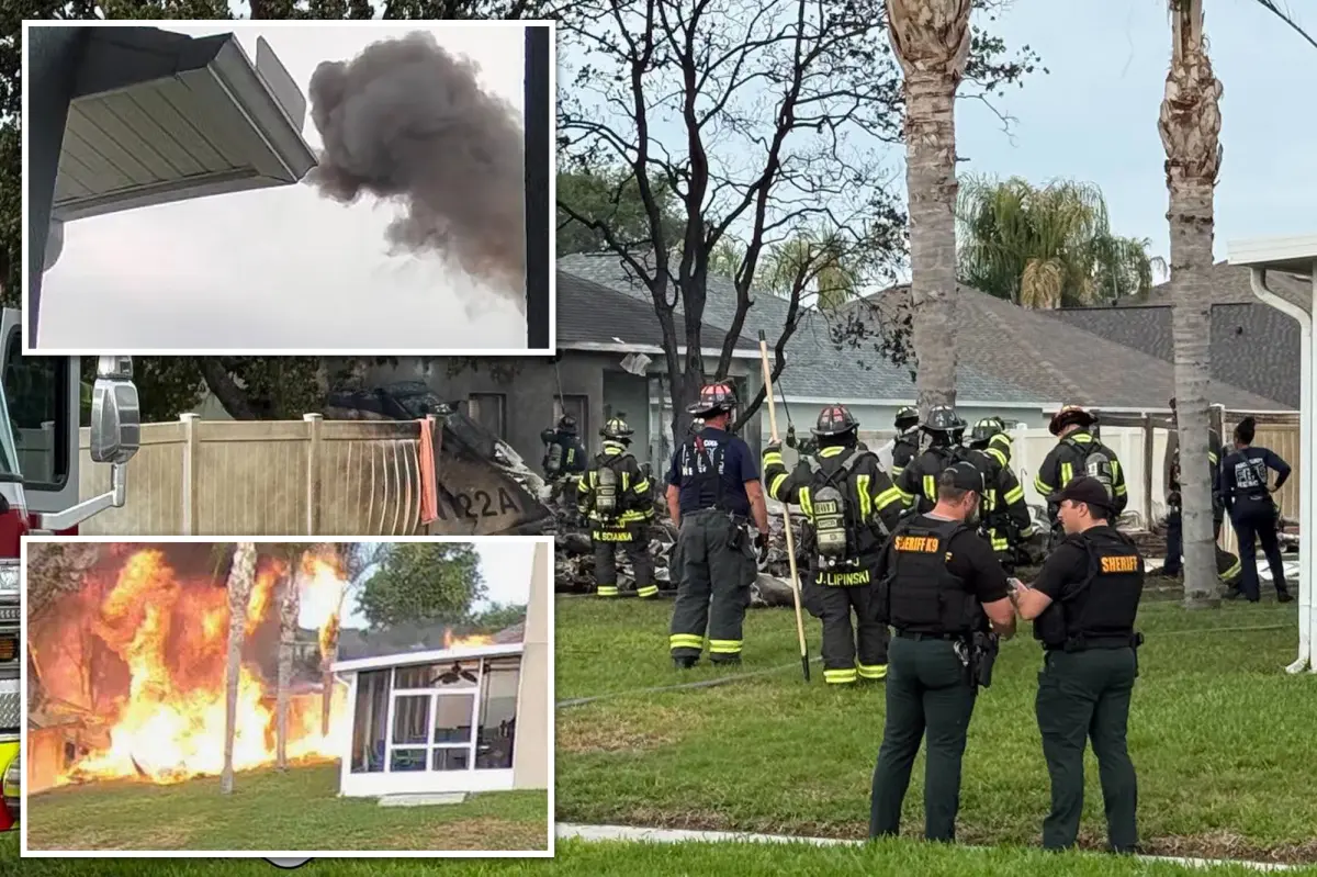 One person dies in a plane crash that ignited in a Florida yard