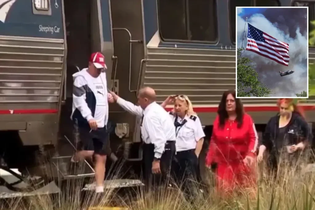 Passengers on Florida Amtrak stuck for almost a day with overflowing restrooms as wildfires sweep through the state.