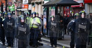 Police confront protesters following gang rape in quiet English neighborhood