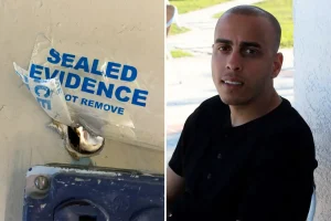 Police in NYC watched coworkers through a locker-room peephole, according to a lawsuit.