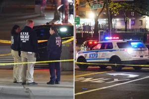 Police officer shoots at repeat offender who attacked and shot a man outside a store in New York City.