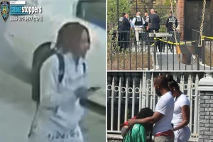 Recent NYPD images reveal a suspect in the fatal shooting of a 15-year-old boy in NYC, carrying a backpack.