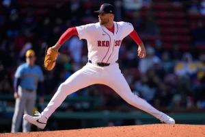 Red Sox newcomer Tyler Samaniego strikes out three batters in his MLB debut