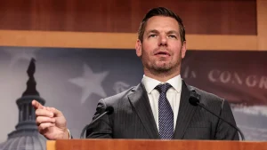 Representative Eric Swalwell steps down amid growing sexual misconduct accusations.