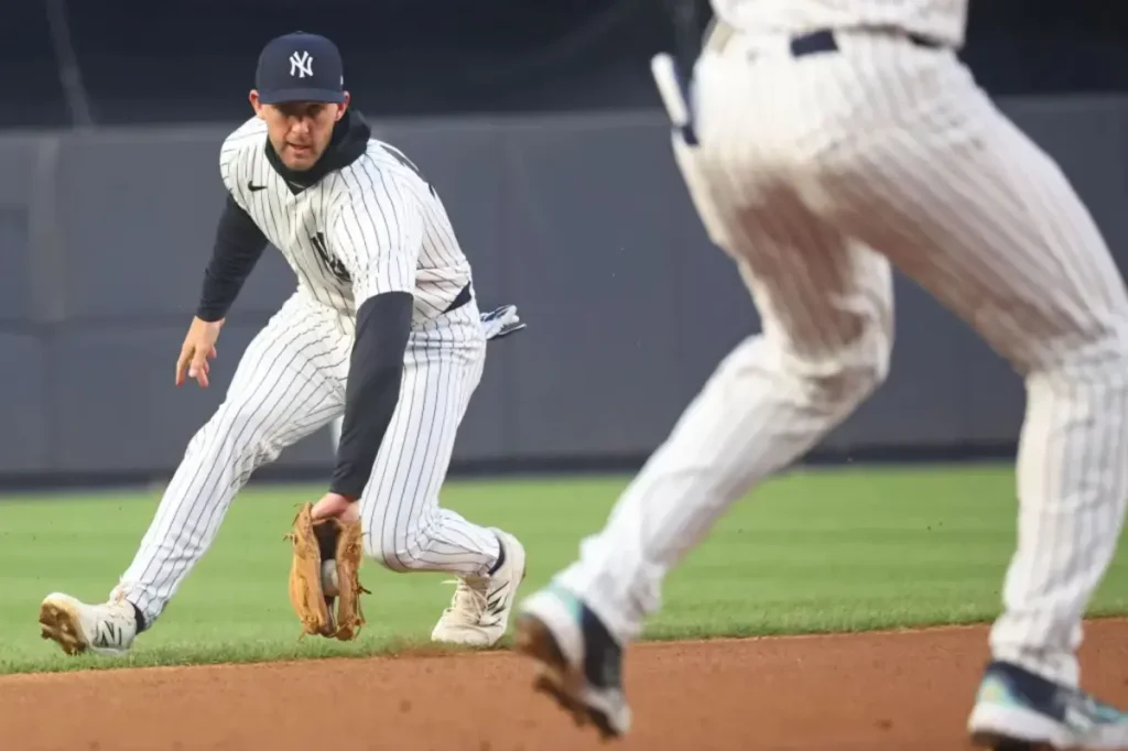 Ryan McMahon successfully completes fielding test in first game at shortstop for the Yankees