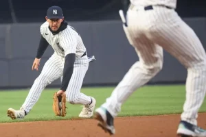 Ryan McMahon successfully completes fielding test in first game at shortstop for the Yankees