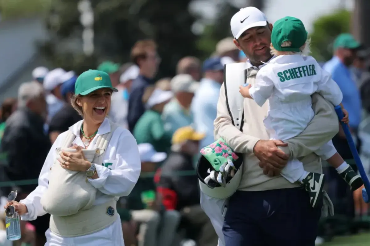 Scottie Scheffler's baby boy participates in the fun of the Masters Par 3 Contest