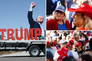 Supporters of Trump commend him during his appearance at a major event in an Arizona megachurch.